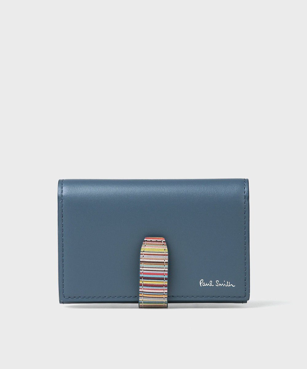 Paul Smith シグネチャーストライプタブ 名刺入れ ブルー